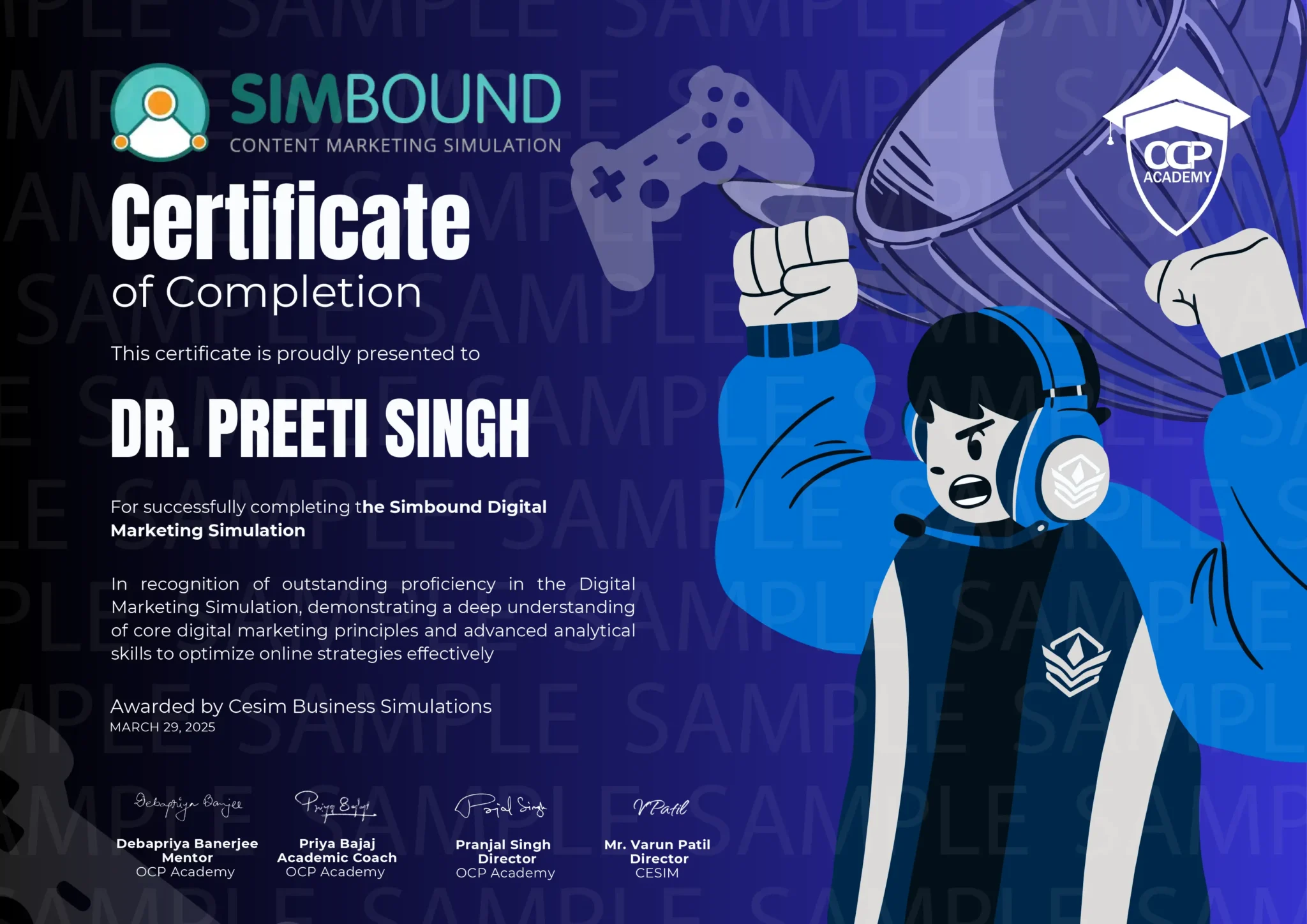 Simulation Certificate